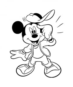 Mickey Mouse has an idea (Coloring Page)