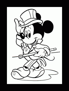 Beautiful simple coloring of Mickey Mouse