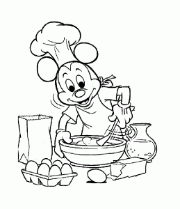 Mickey Mouse cooking