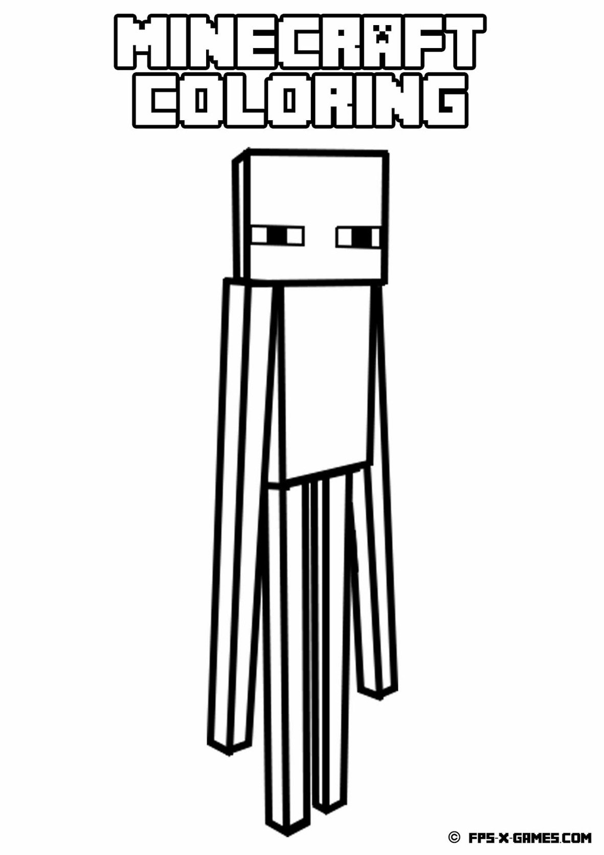 Minecraft to print for free Nouveau Dessin A Colorier Minecraft Enderman