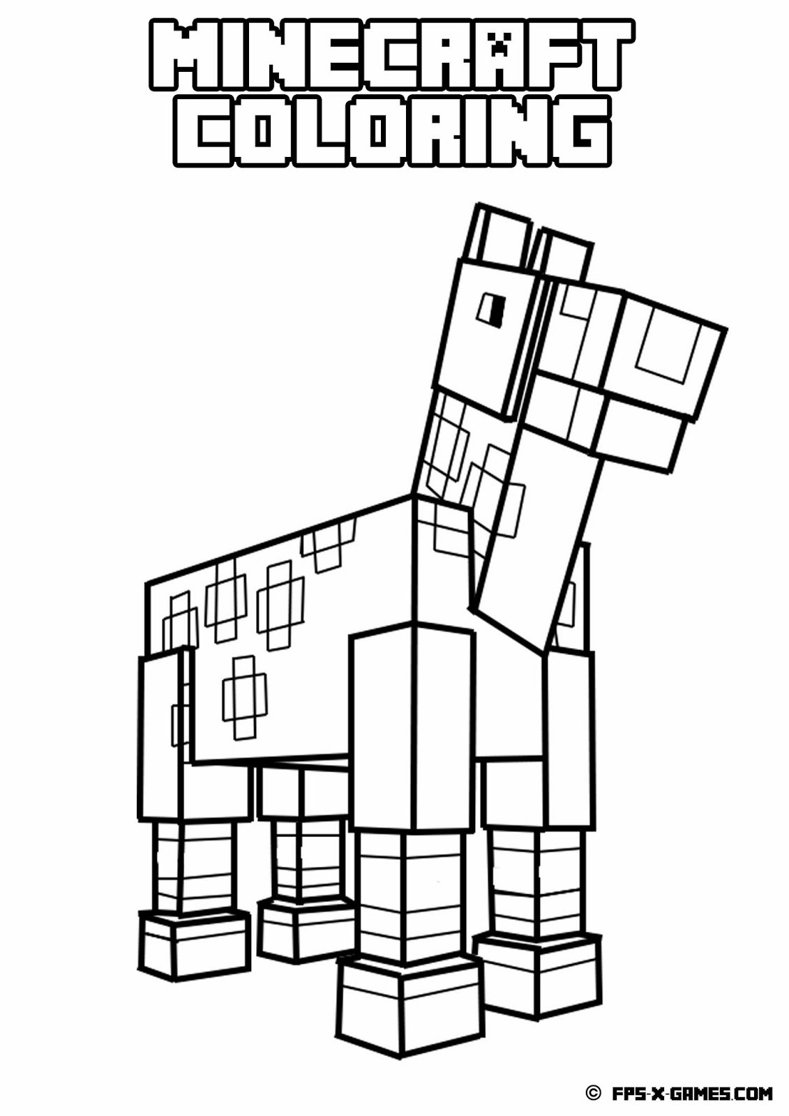 Get your crayons and markers ready to color this Minecraft coloring page