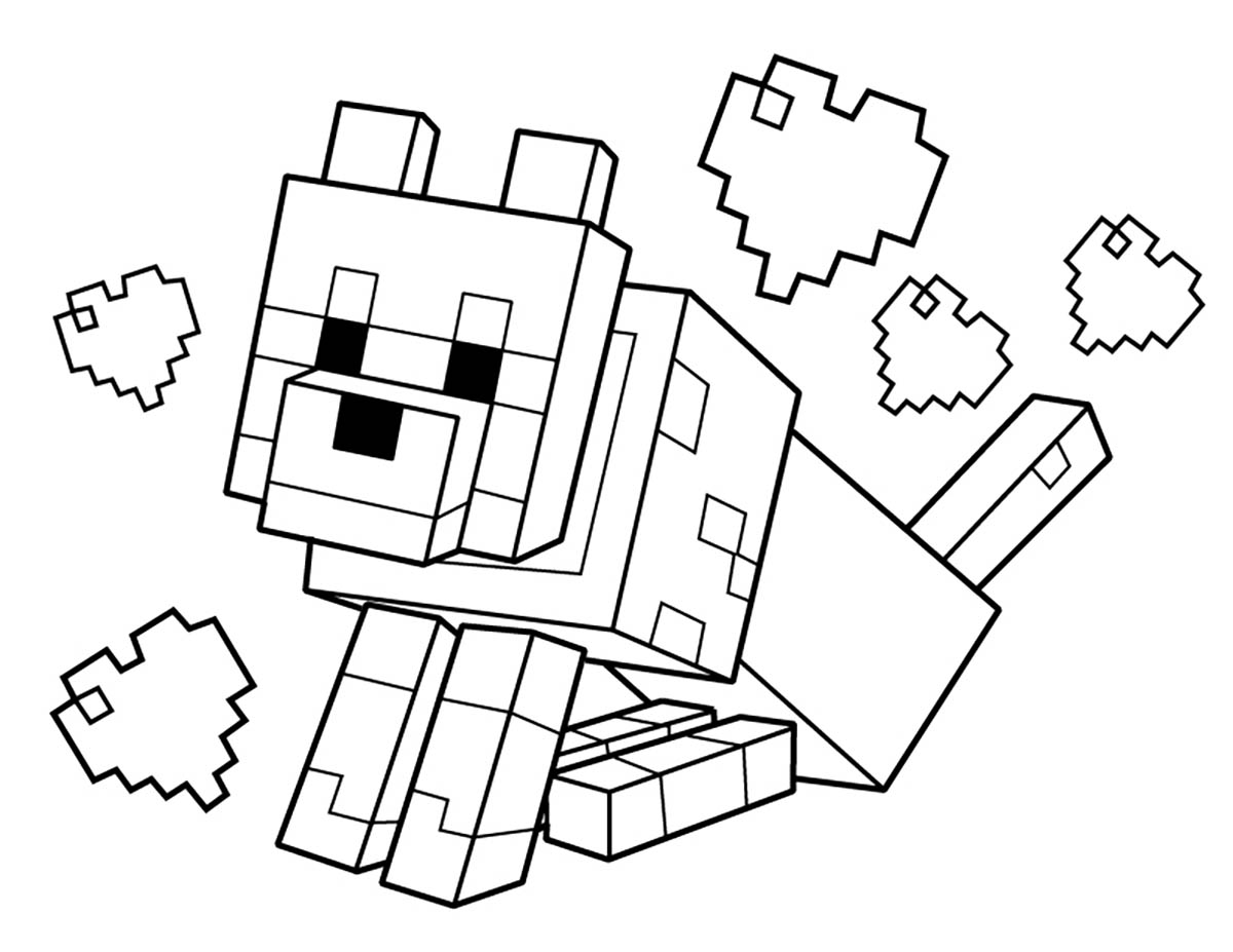 Minecraft to color for children - Minecraft Kids Coloring Pages