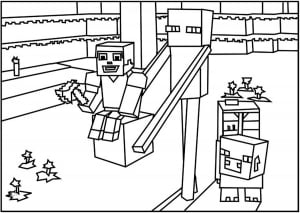 Minecraft coloring pages for kids