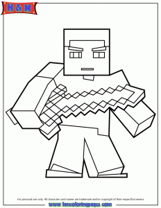 Coloring page minecraft to print for free