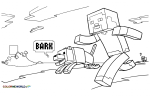 Coloring page minecraft to download