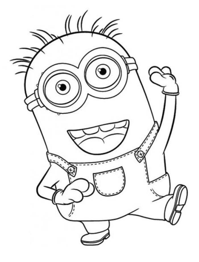 Super simple Minions coloring page