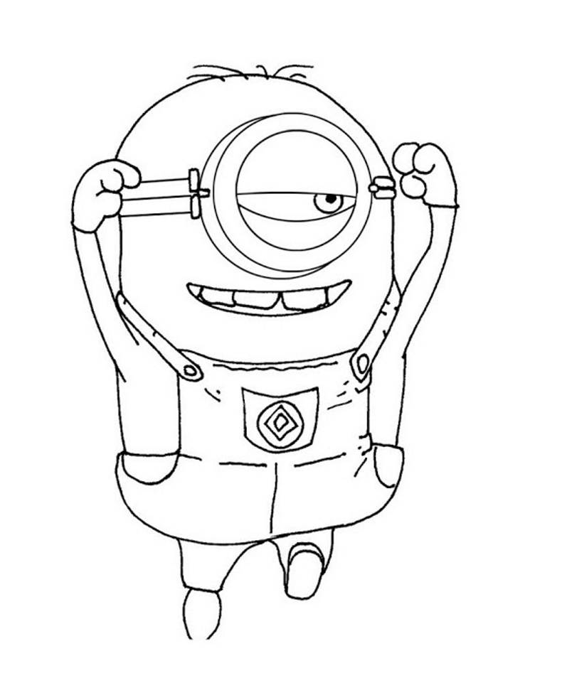 Simple Minions coloring pages for kids