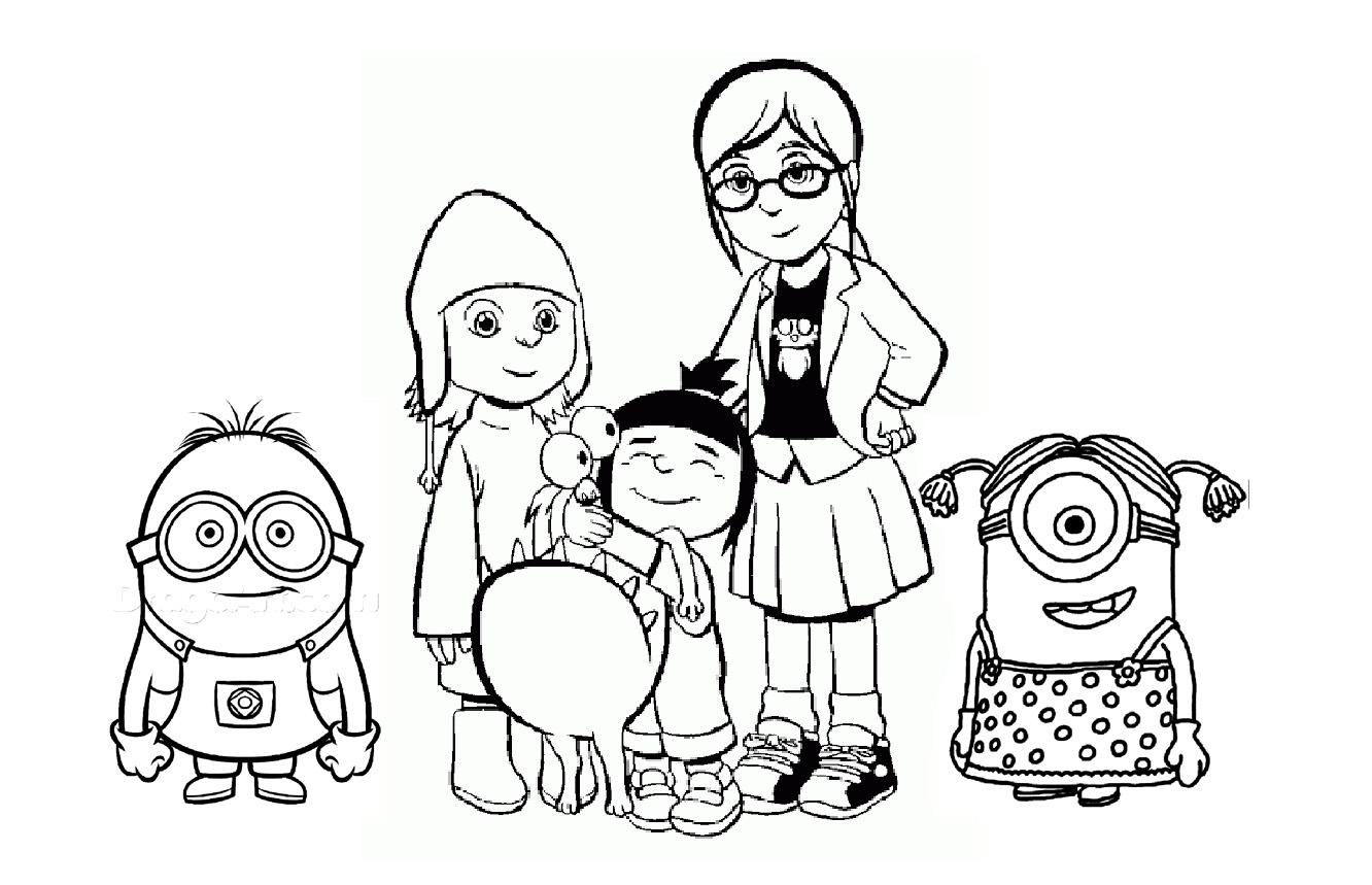 Despicable Me 3 Minions Dave Colorir desenhos animados para crianças Learn  Paint colors for children 