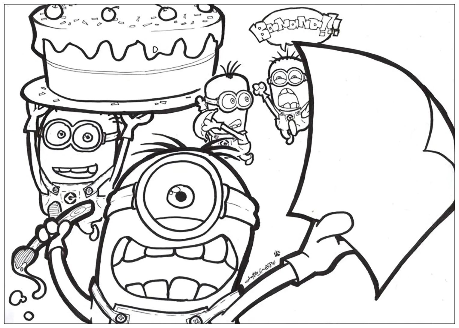 21406199ef7177df5ed3f0a7dba640fc (Printable Minions Coloring Page for Kids)