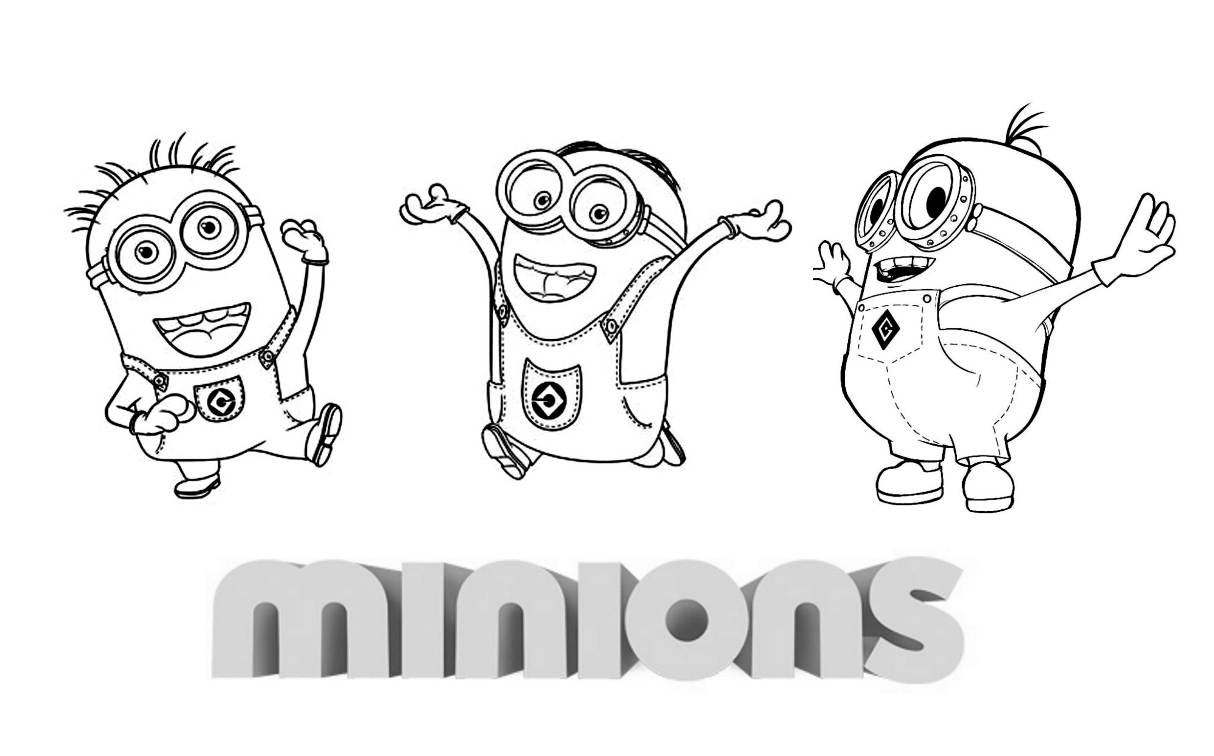 Beautiful Minions Coloring, simple, for children