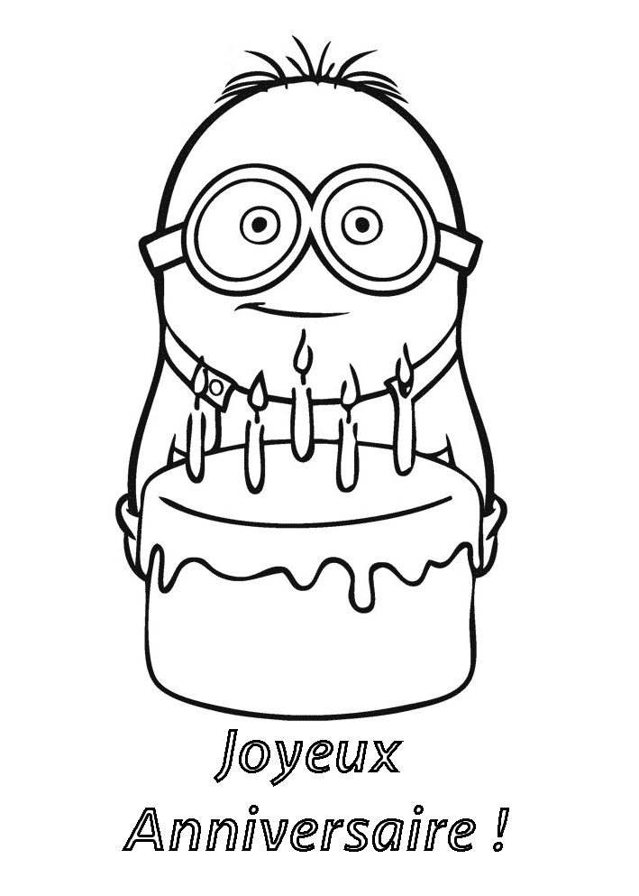 Simple Minions coloring pages for kids