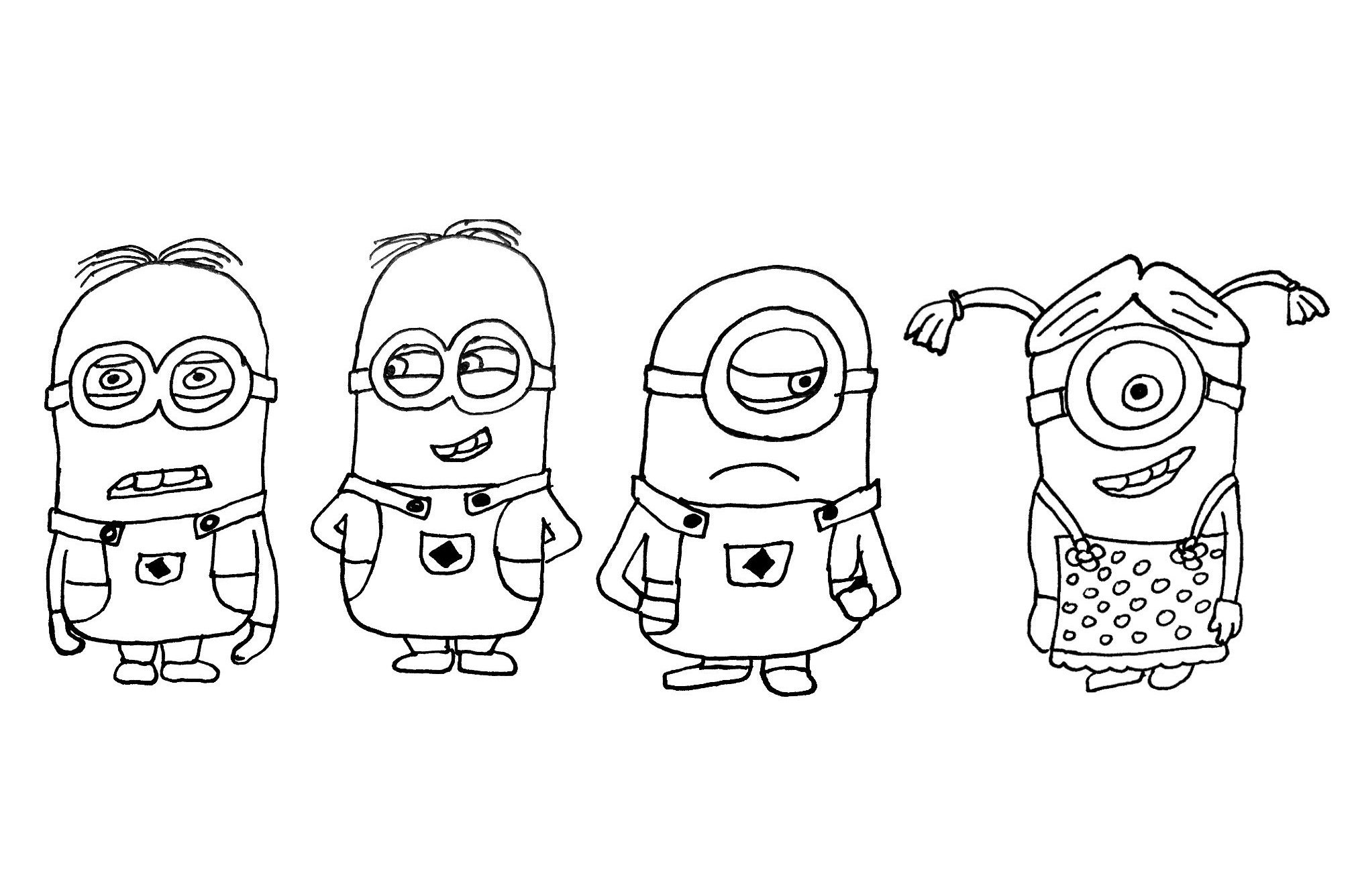 Exclusive coloring of 4 Minions (including a minione)