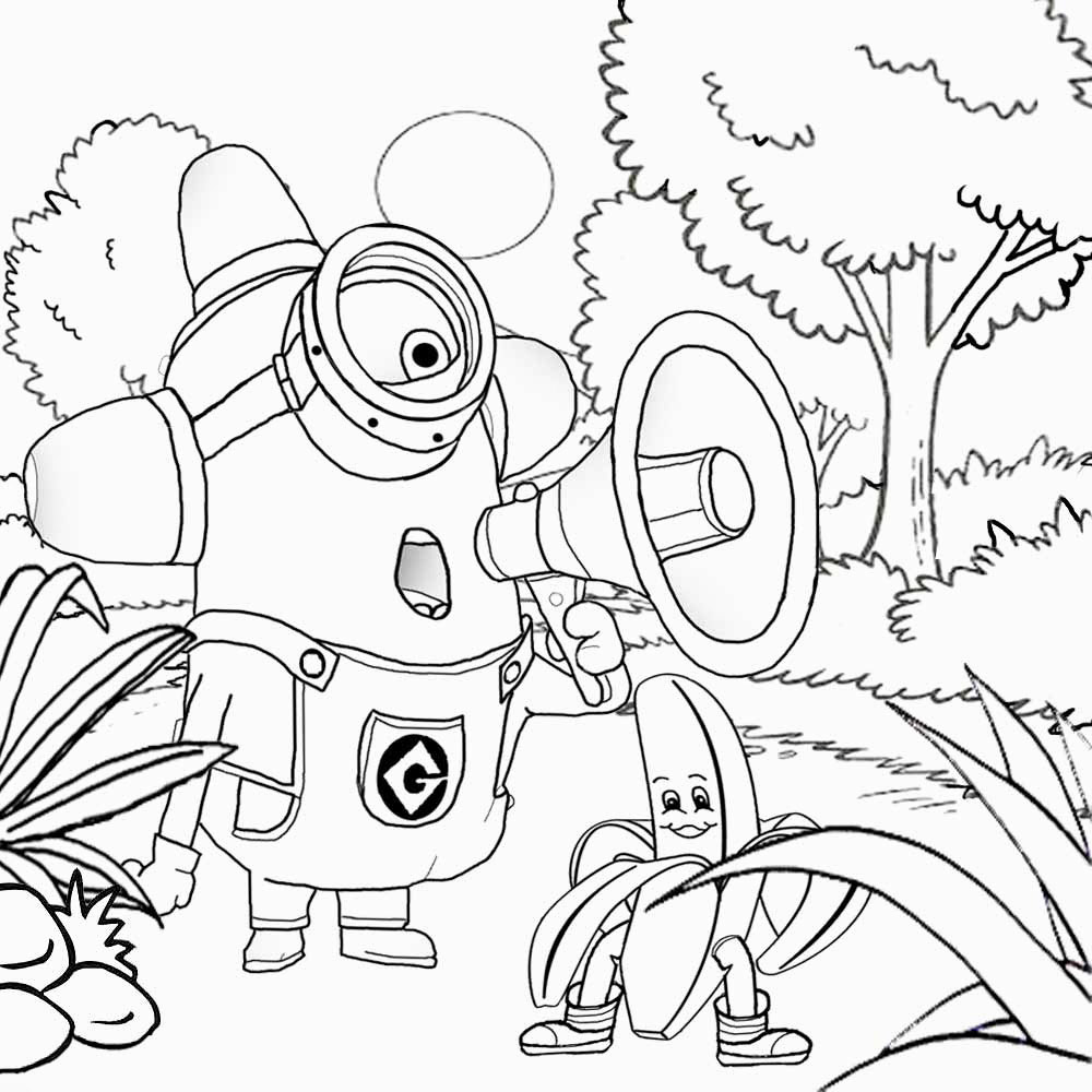 Color this beautiful Minions coloring page with your favorite colors