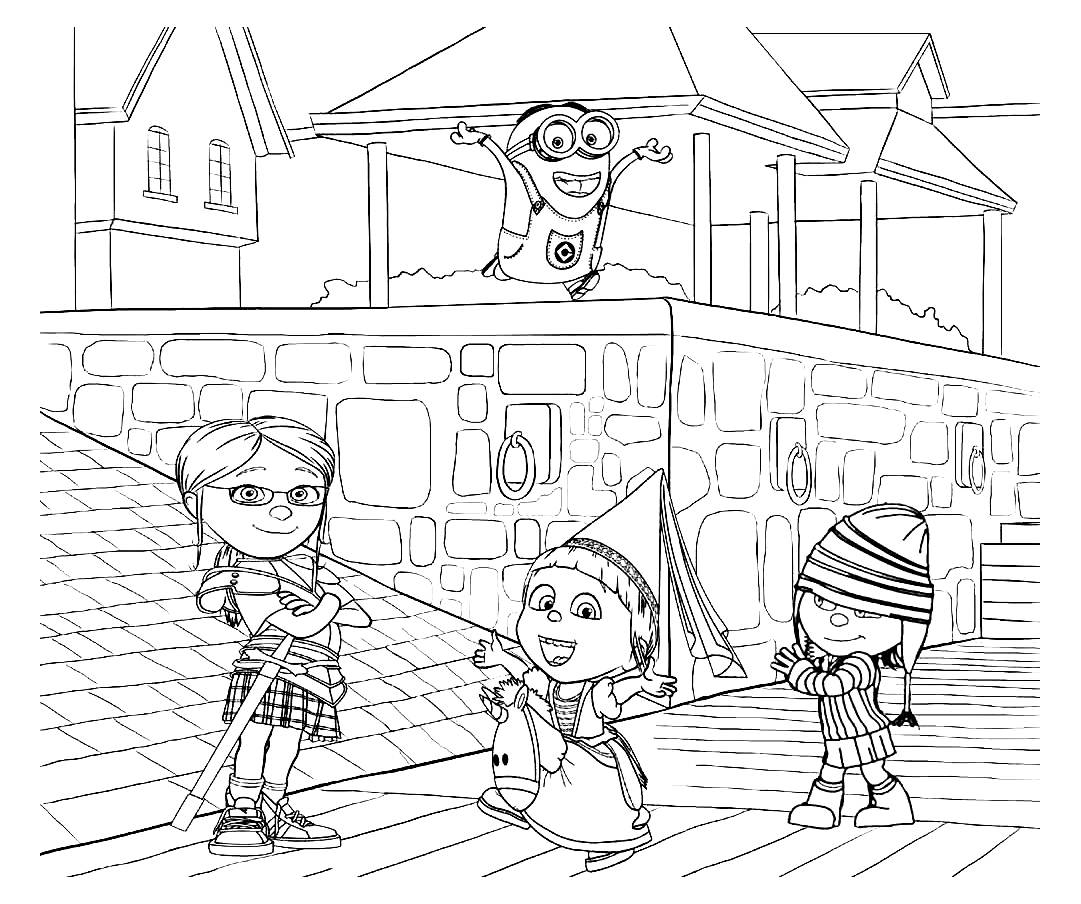 Incredible Minions coloring pages for kids