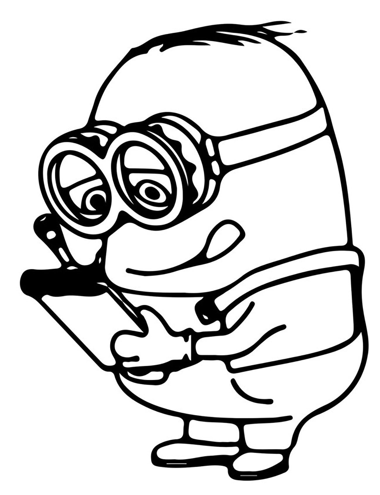 Easy coloring picture of Minions for kids