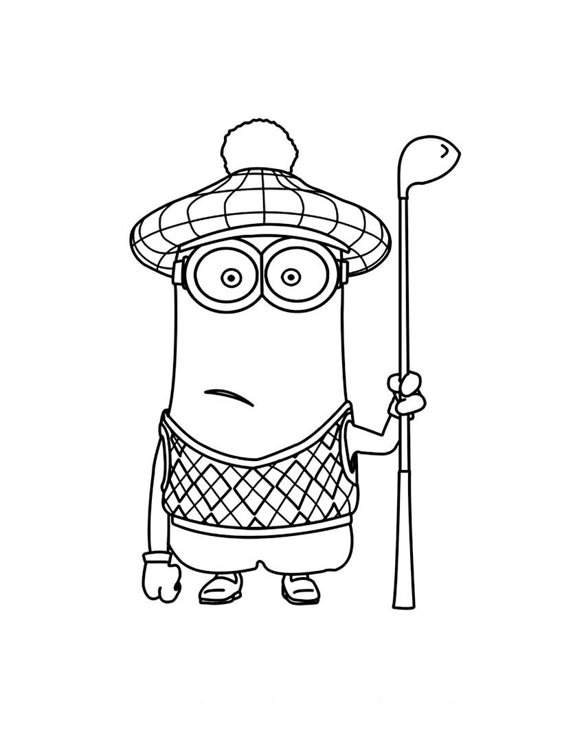 Coloring a Minion ready for golf!
