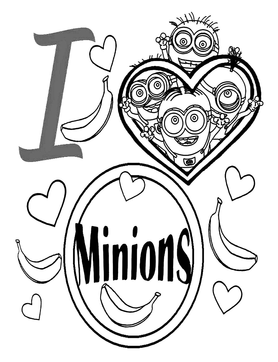 Easy Minions coloring pages for kids