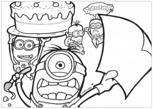 Coloring page minions to color for children