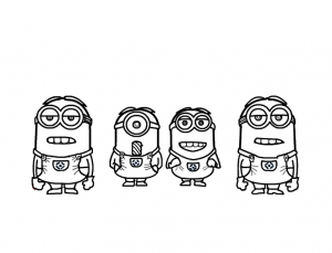 Minions coloring page to print for kids