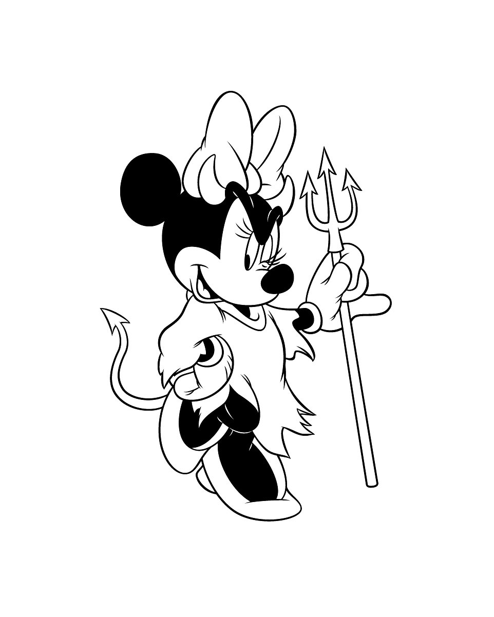 Minnie Mouse dressed as a she-devil