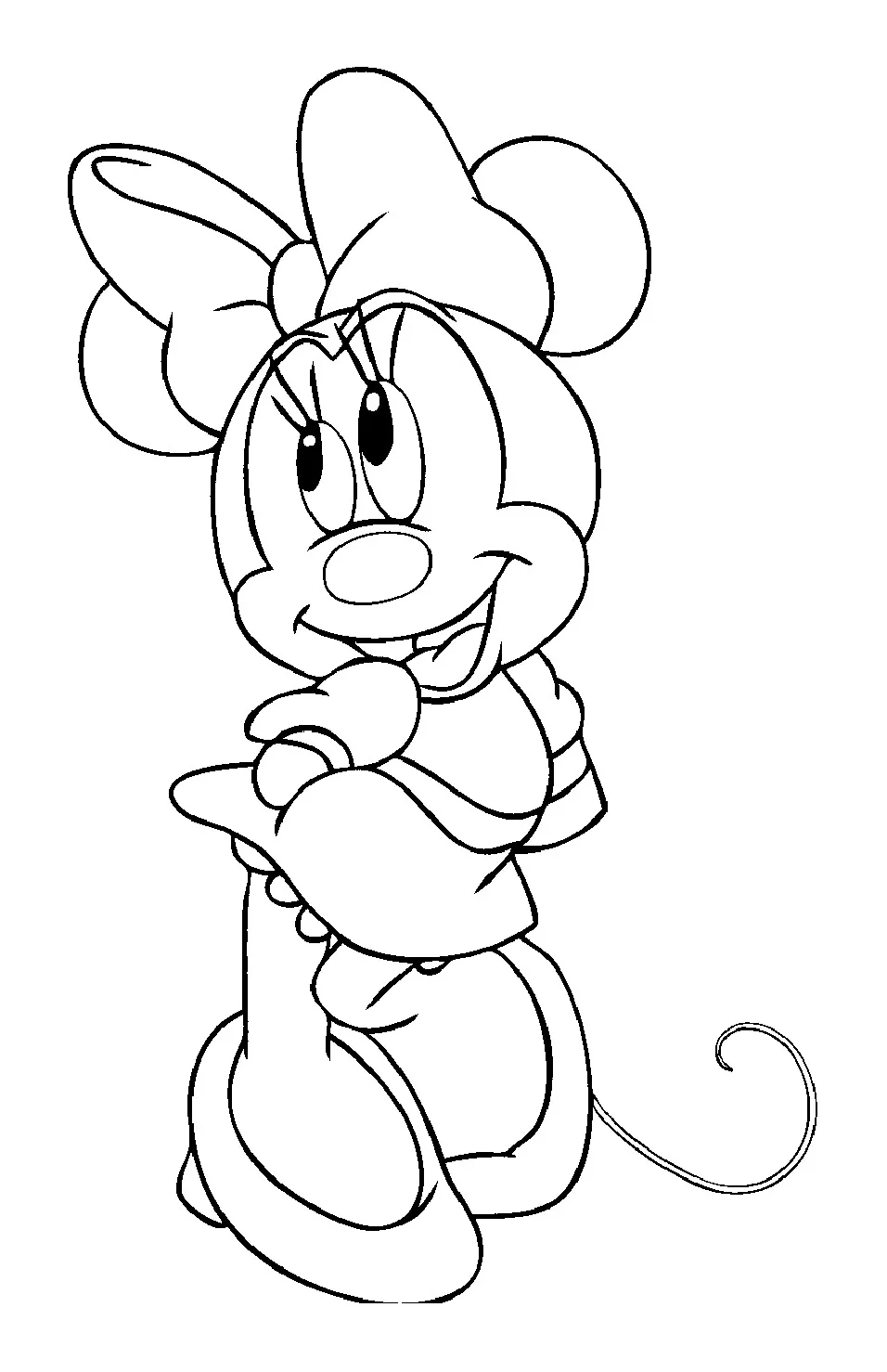 Nice simple coloring of Minnie Mouse