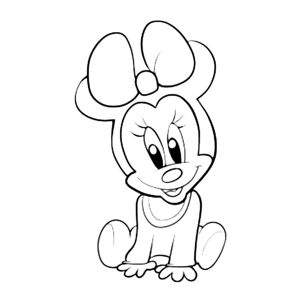 Baby Minnie Mouse (Coloring Page) Baby Minnie Mouse (Printable Coloring Page for Kids)