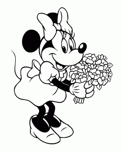 Minnie Mouse and flowers