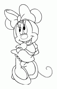 Nice simple coloring of Minnie Mouse