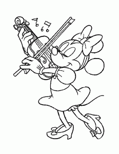 Minnie Mouse and her violin