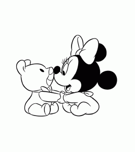 baby mickey and minnie coloring pages