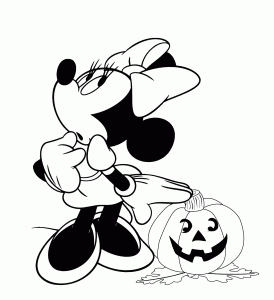 Minnie Mouse and a pumpkin