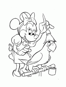 Minnie Mouse and the Parrot