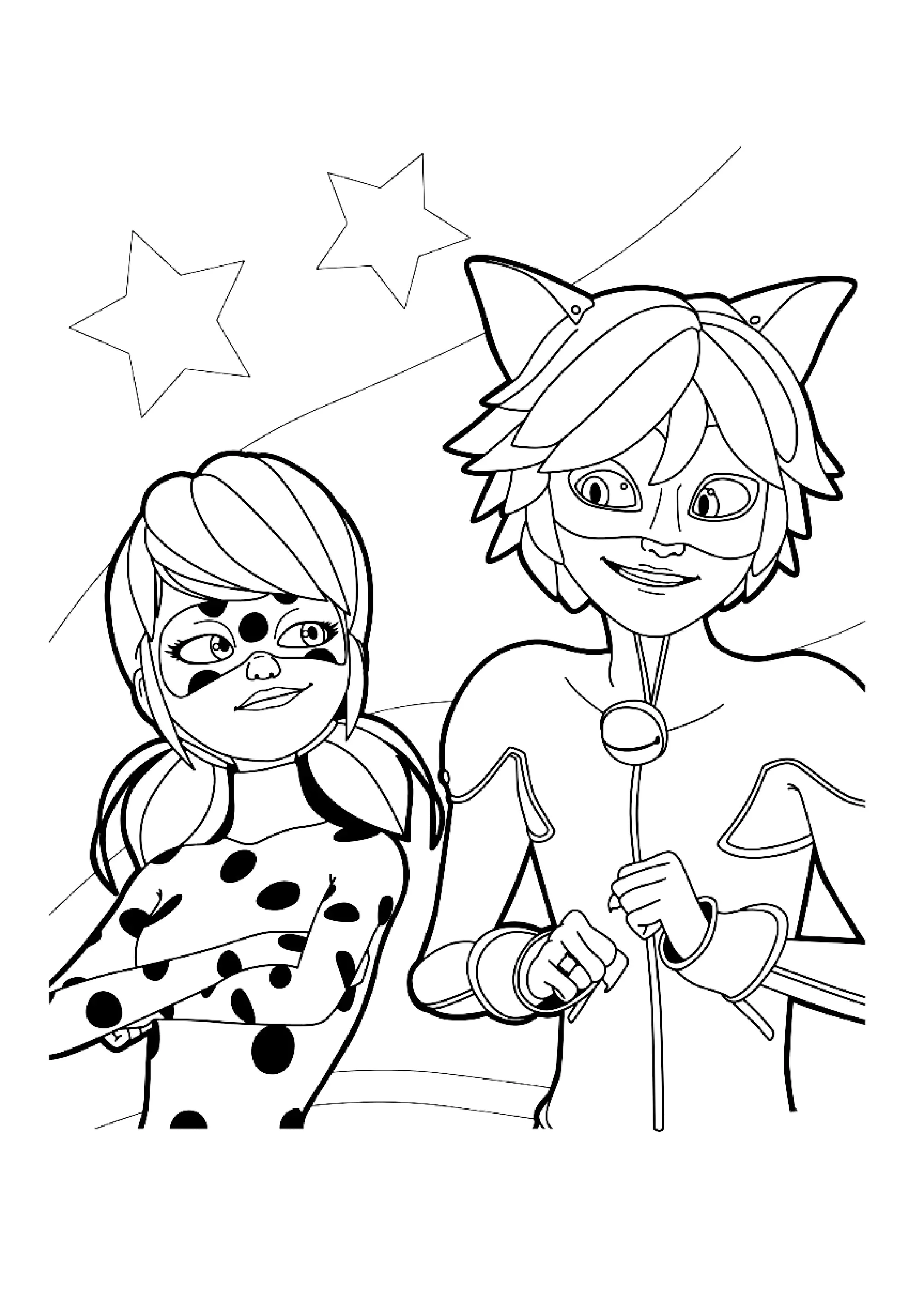 Lady bug / Miraculous : drawing to color (Miraculous / LadyBug)