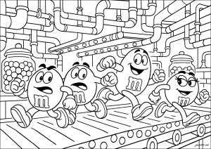 Funny free M&M'S coloring page to print and color