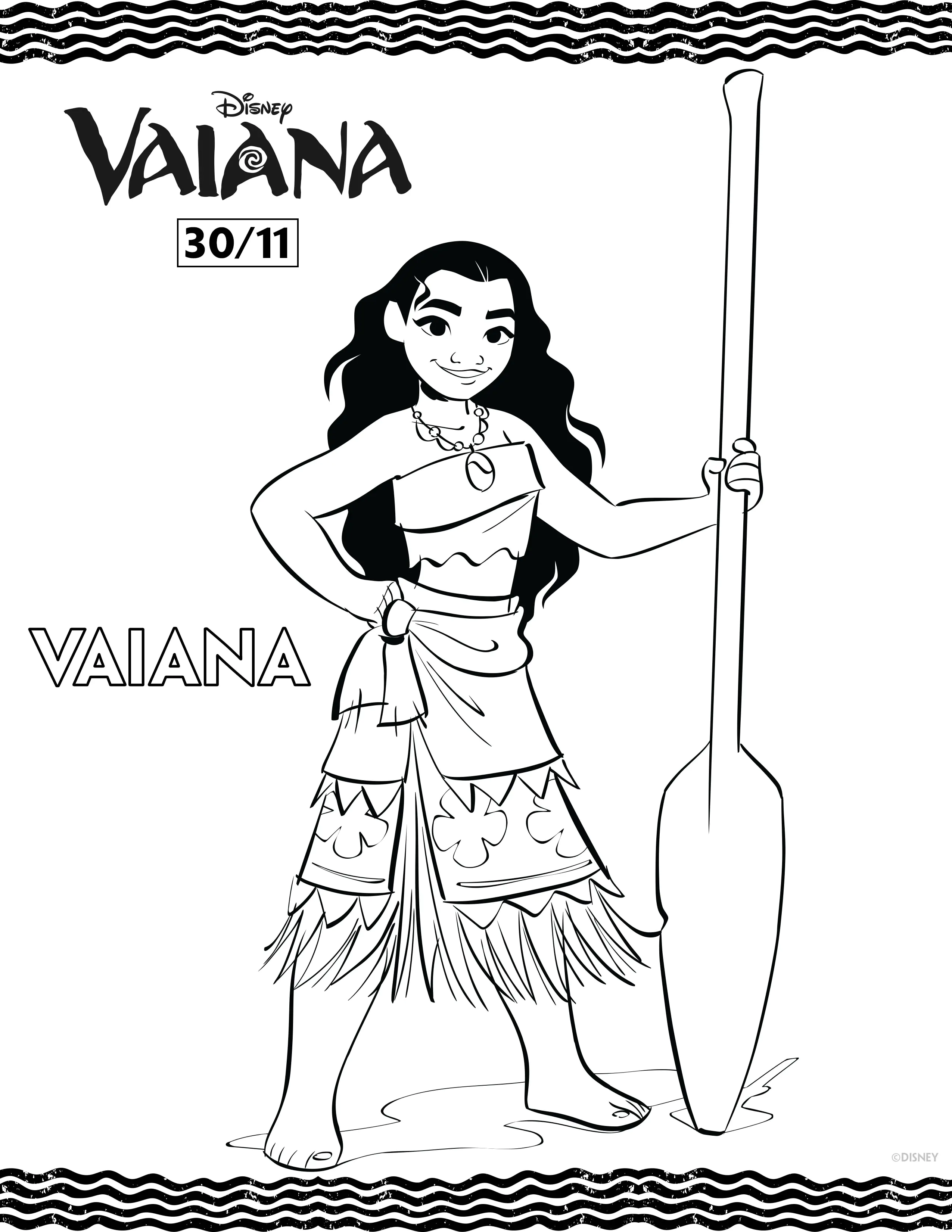 Vaiana (Disney / Pixar) picture to print and color (Moana)