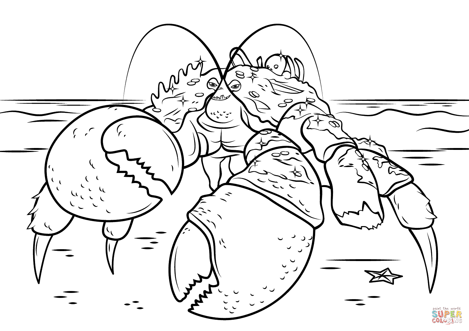 Beautiful Moana coloring page : lobster