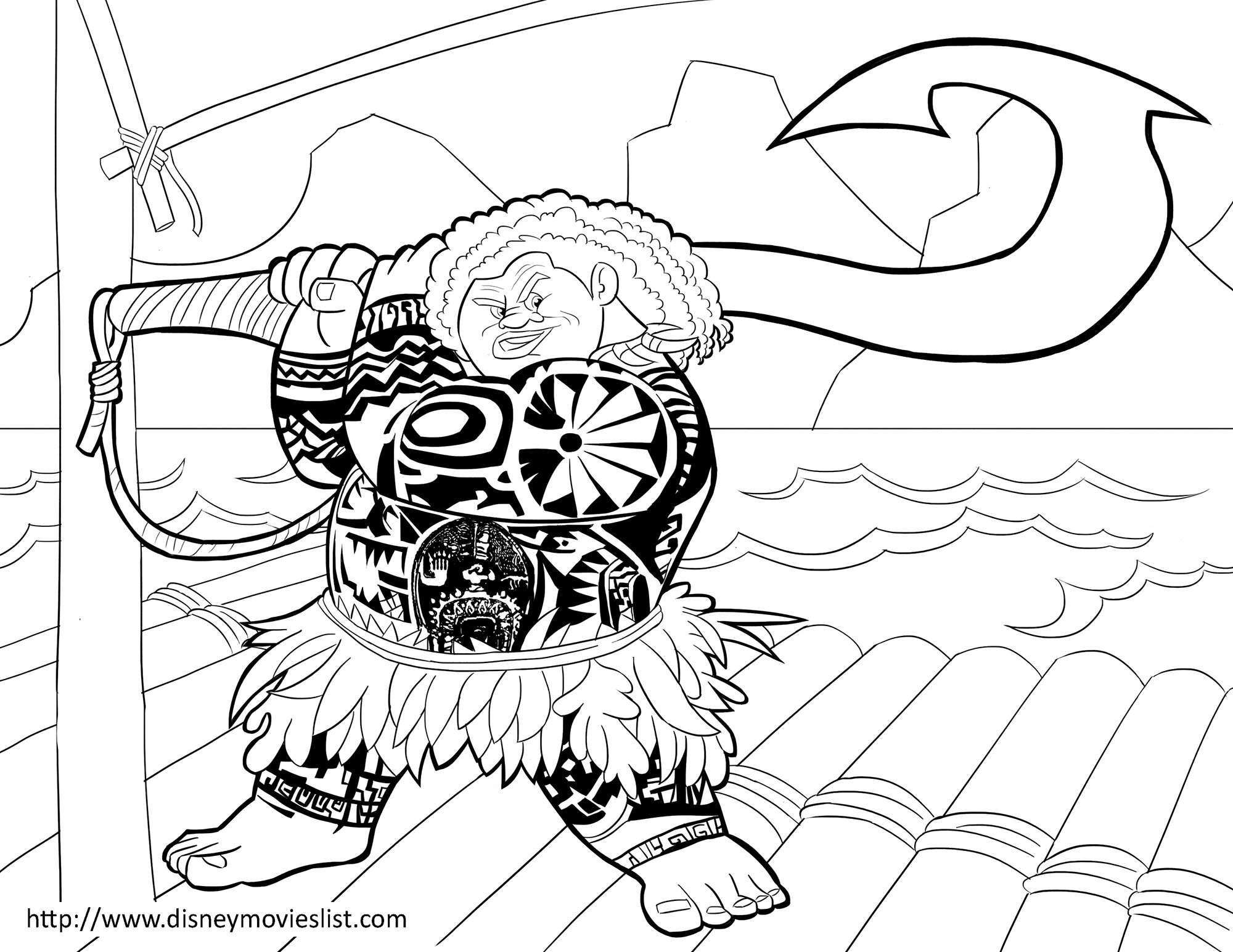 Fun coloring pages of Vaiana to print and color