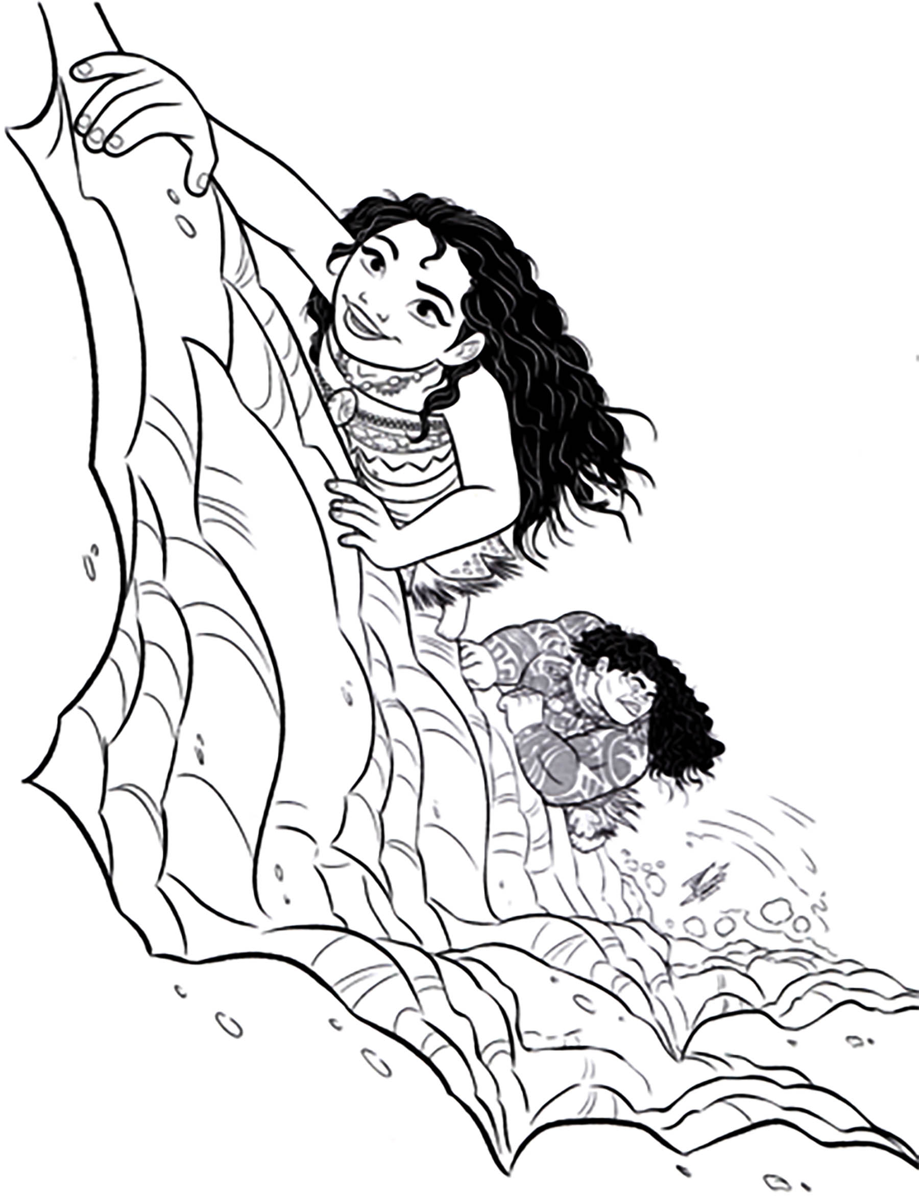 Fun coloring pages of Vaiana to print and color