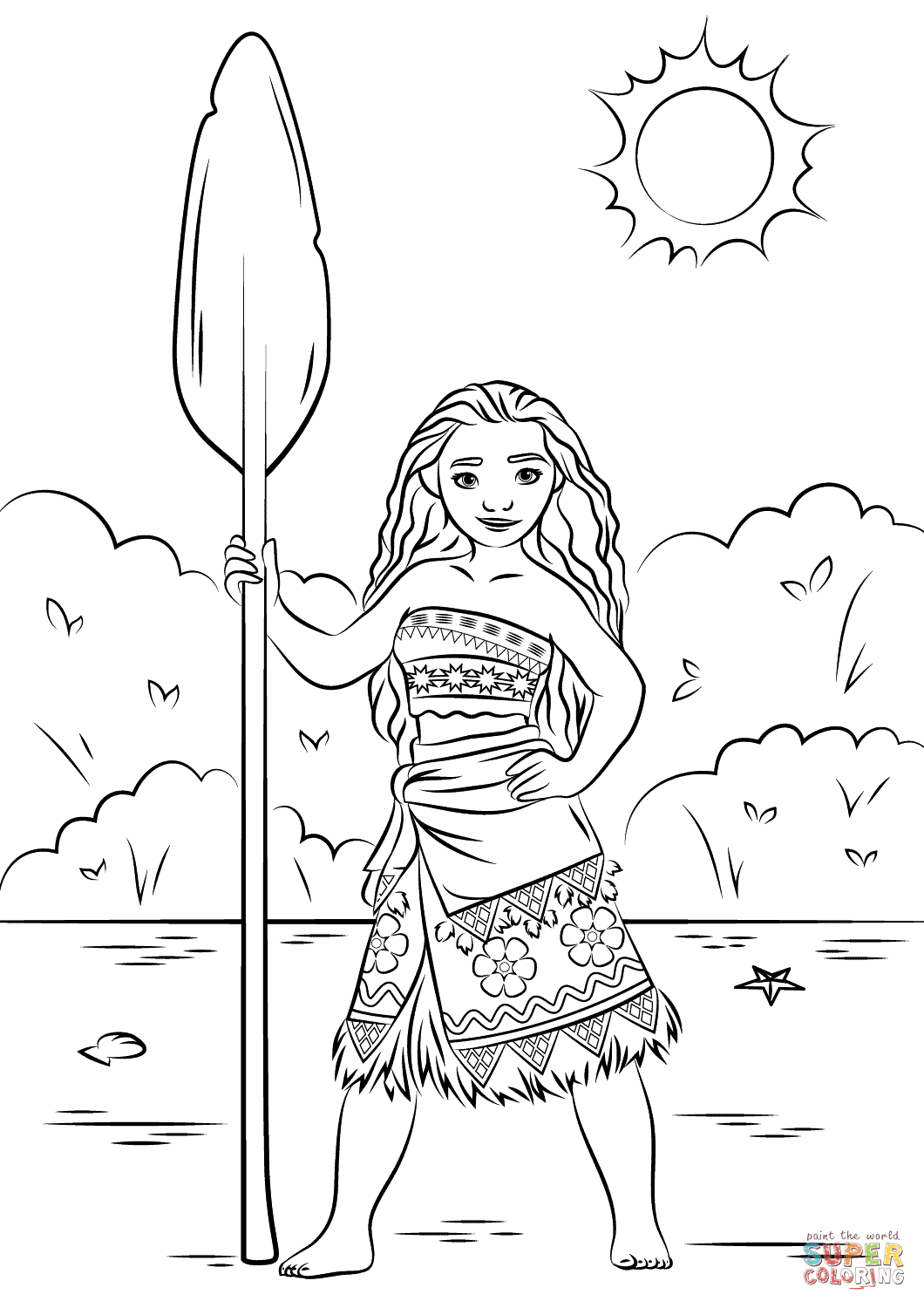 Vaiana coloring page for kids (Moana)