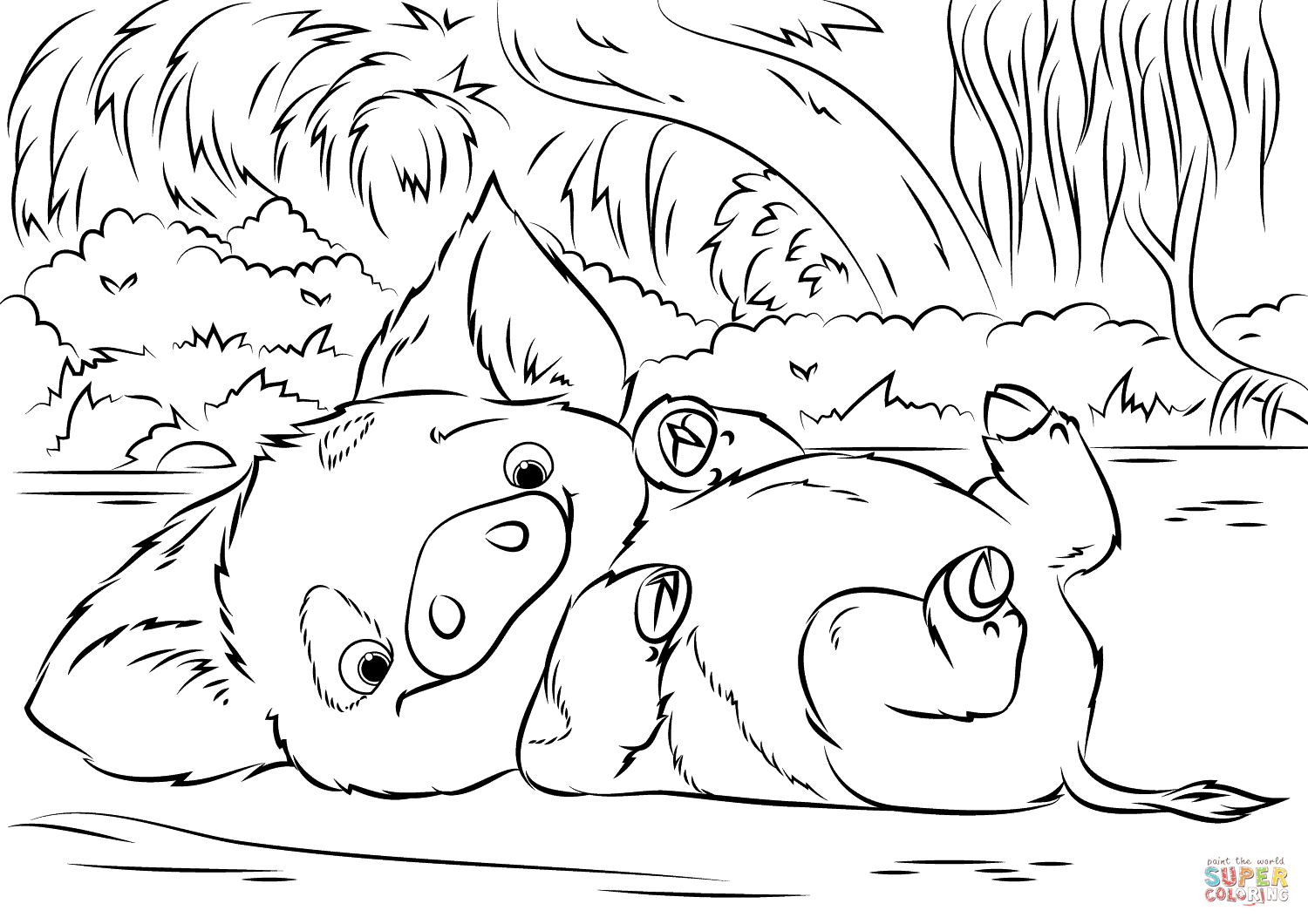 Vaiana coloring page for kids (Moana)