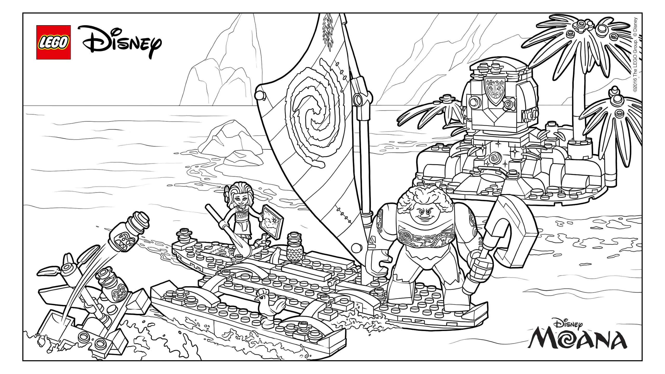 Vaiana coloring page for kids (Moana)
