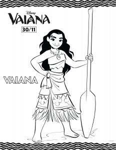 Vaiana (Disney / Pixar) picture to print and color