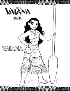 Vaiana (Disney / Pixar) picture to print and color