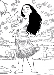 Coloring page moana to color for children