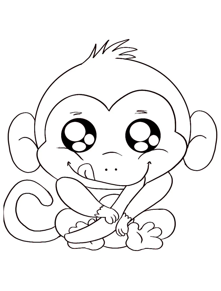 Free monkey coloring page