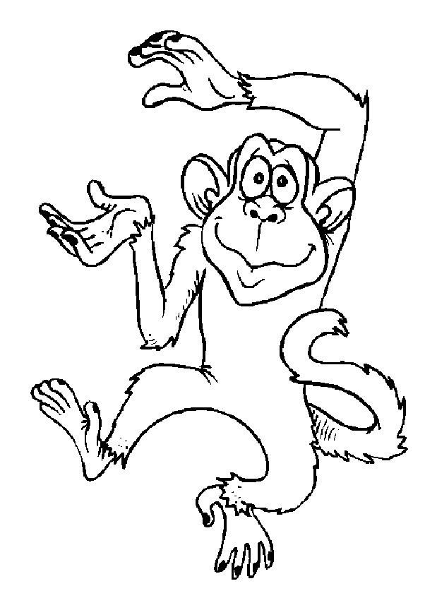 Monkey drawing to print and color