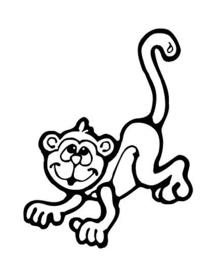 Free monkey coloring page to print