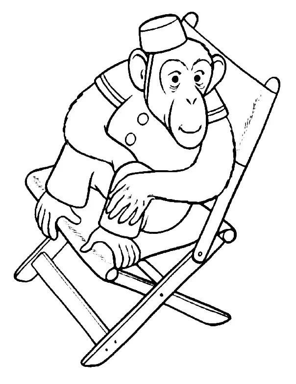 Monkey coloring page to download
