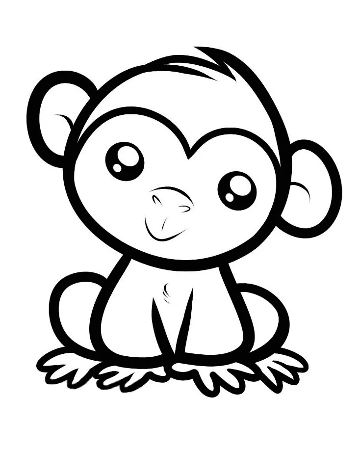 Monkey coloring page to download