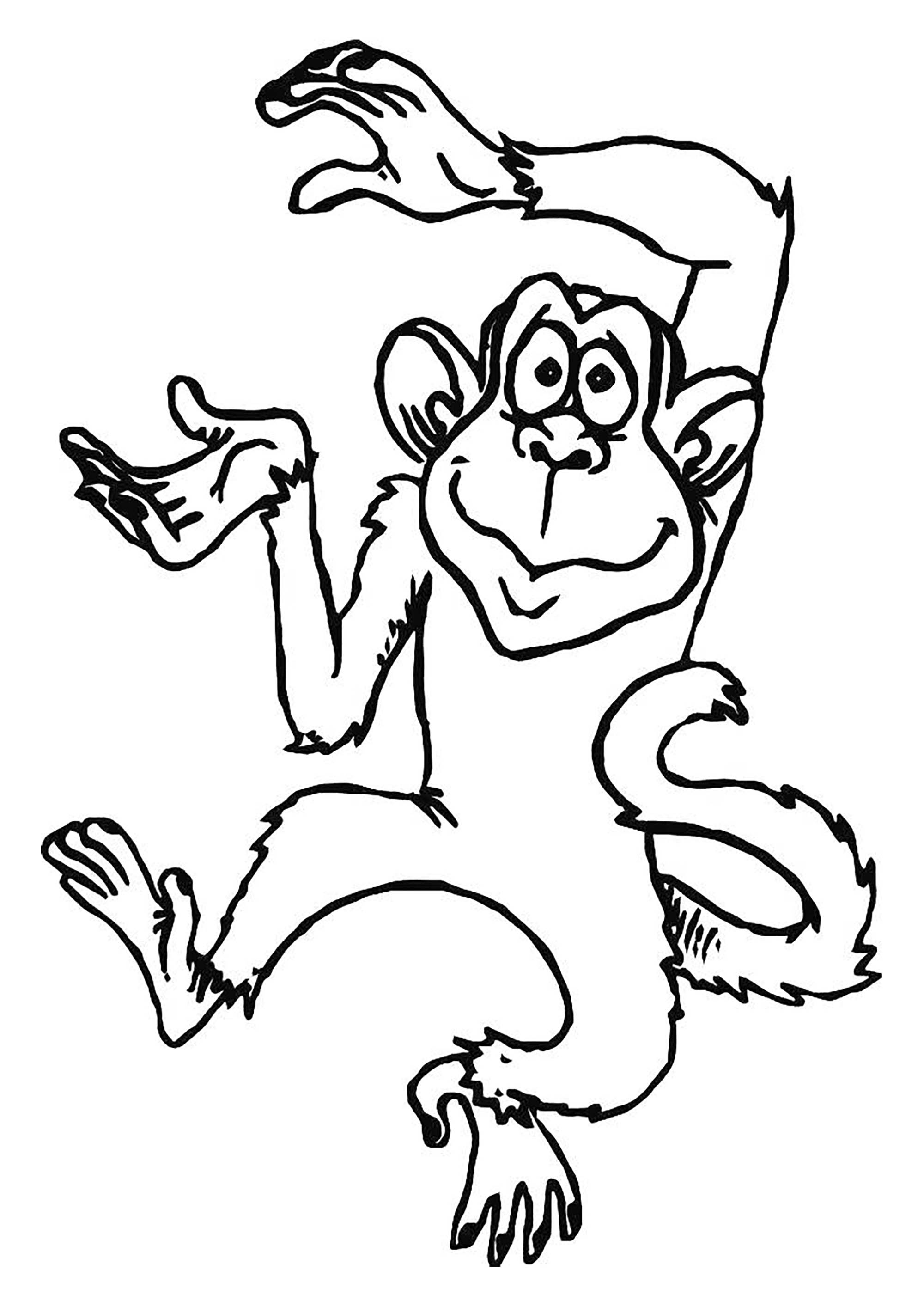 Monkey picture to print and color